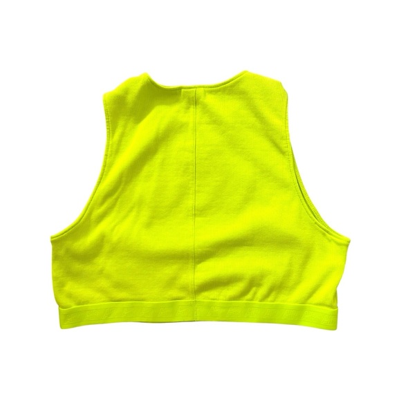 Nike Neon Green Fitted Crop Tank Top Size XXL - Picture 2 of 4